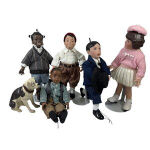 Little Rascals Porcelain Dolls Ashton Drake Set of 6 Spanky Darla Alfafa Petey